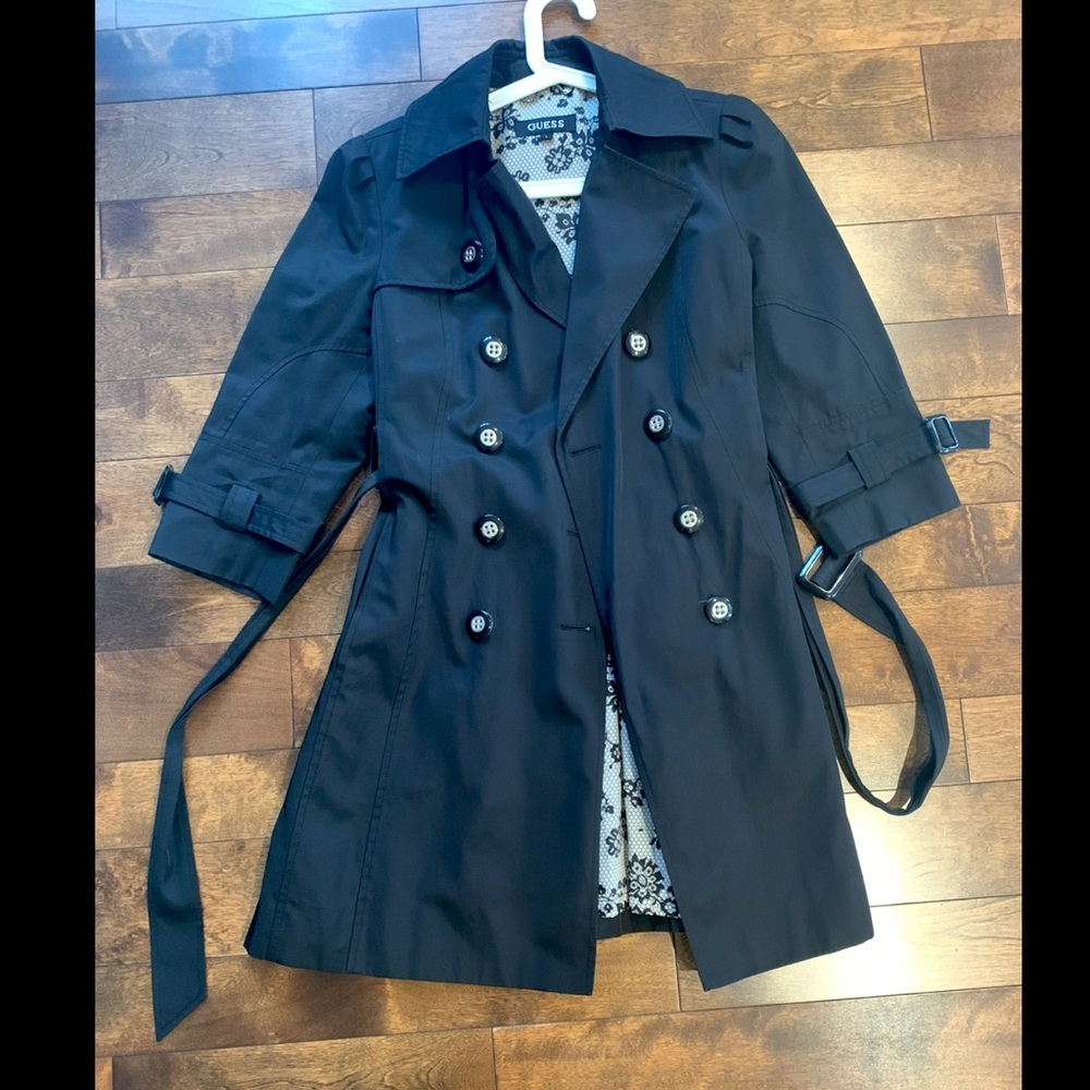 GUESS BLACK TRENCH COAT